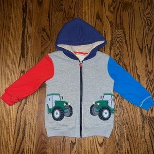 Mini Boden Sherpa lined Tractor hoody 4-5